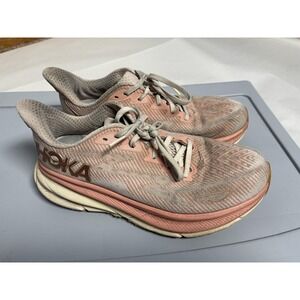 Hoka One One Clifton 9 Shoes Womens Size 8B Pink White Running Sneakers 1127896